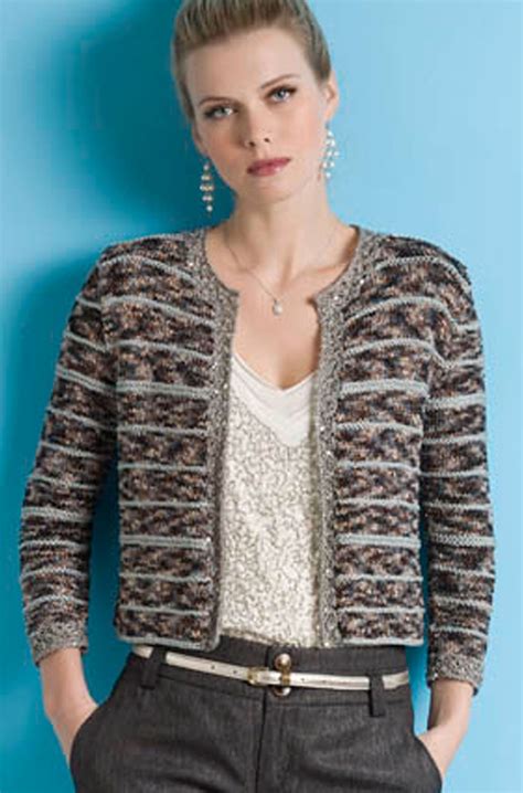 chanel style cardigan knitting pattern.